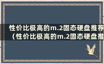 性价比极高的m.2固态硬盘推荐（性价比极高的m.2固态硬盘推荐）