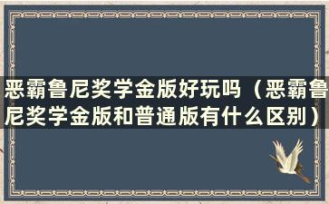 恶霸鲁尼奖学金版好玩吗（恶霸鲁尼奖学金版和普通版有什么区别）