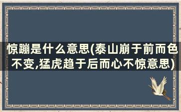 惊蹦是什么意思(泰山崩于前而色不变,猛虎趋于后而心不惊意思)