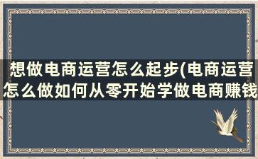 想做电商运营怎么起步(电商运营怎么做如何从零开始学做电商赚钱)