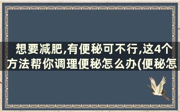 想要减肥,有便秘可不行,这4个方法帮你调理便秘怎么办(便秘怎么调理减肥)