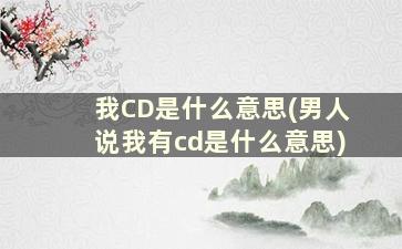 我CD是什么意思(男人说我有cd是什么意思)