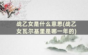 战乙女是什么意思(战乙女瓦尔基里是哪一年的)