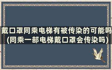 戴口罩同乘电梯有被传染的可能吗(同乘一部电梯戴口罩会传染吗)