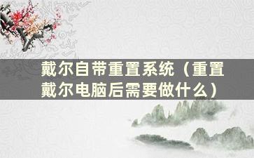 戴尔自带重置系统（重置戴尔电脑后需要做什么）