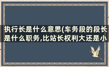 执行长是什么意思(车务段的段长是什么职务,比站长权利大还是小，分管些什么工作)