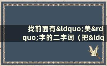 找前面有“美”字的二字词（把“美”字拆成两个字）