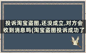 投诉淘宝盗图,还没成立,对方会收到消息吗(淘宝盗图投诉成功了为什么商品不下架)