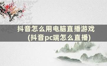 抖音怎么用电脑直播游戏(抖音pc端怎么直播)