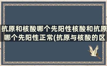 抗原和核酸哪个先阳性核酸和抗原哪个先阳性正常(抗原与核酸的区别)