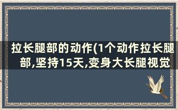 拉长腿部的动作(1个动作拉长腿部,坚持15天,变身大长腿视觉增高5cm)