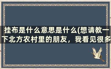 挂布是什么意思是什么(想请教一下北方农村里的朋友，我看见很多人家在门口挂一块布，这是什么东西，用来干什么的)