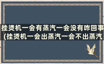 挂烫机一会有蒸汽一会没有咋回事(挂烫机一会出蒸汽一会不出蒸汽怎么回事)