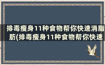 排毒瘦身11种食物帮你快速消脂肪(排毒瘦身11种食物帮你快速消脂)