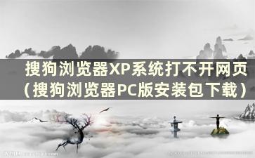 搜狗浏览器XP系统打不开网页（搜狗浏览器PC版安装包下载）