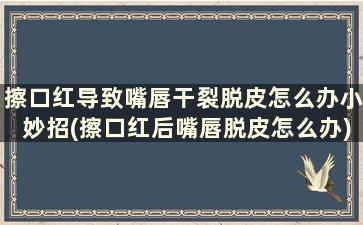 擦口红导致嘴唇干裂脱皮怎么办小妙招(擦口红后嘴唇脱皮怎么办)