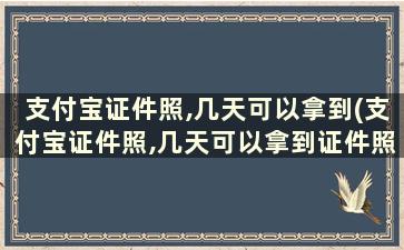 支付宝证件照,几天可以拿到(支付宝证件照,几天可以拿到证件照)