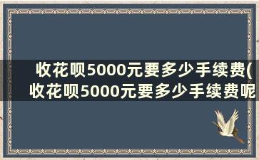 收花呗5000元要多少手续费(收花呗5000元要多少手续费呢)