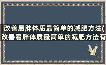 改善易胖体质最简单的减肥方法(改善易胖体质最简单的减肥方法有哪些)