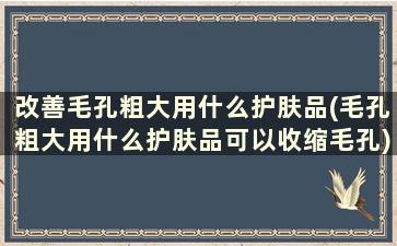 改善毛孔粗大用什么护肤品(毛孔粗大用什么护肤品可以收缩毛孔)