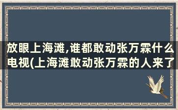 放眼上海滩,谁都敢动张万霖什么电视(上海滩敢动张万霖的人来了)