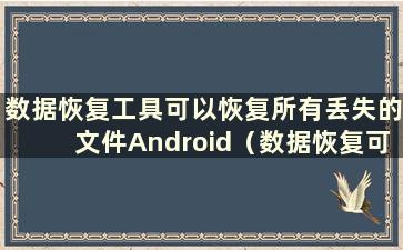 数据恢复工具可以恢复所有丢失的文件Android（数据恢复可以恢复文件夹）