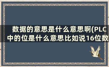 数据的意思是什么意思啊(PLC中的位是什么意思比如说16位数据，32位数据，具体是什么意思啊)