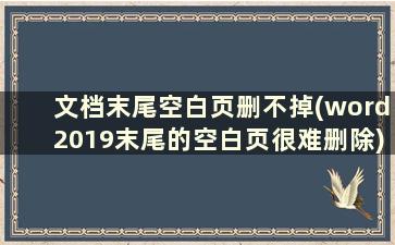 文档末尾空白页删不掉(word2019末尾的空白页很难删除)