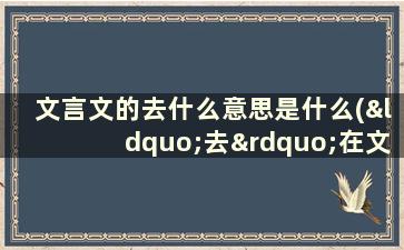 文言文的去什么意思是什么(“去”在文言文中有哪些意思)