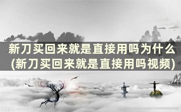 新刀买回来就是直接用吗为什么(新刀买回来就是直接用吗视频)