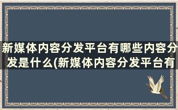 新媒体内容分发平台有哪些内容分发是什么(新媒体内容分发平台有哪些内容分发是什么类型)