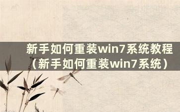 新手如何重装win7系统教程（新手如何重装win7系统）