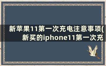 新苹果11第一次充电注意事项(新买的iphone11第一次充电)