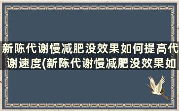 新陈代谢慢减肥没效果如何提高代谢速度(新陈代谢慢减肥没效果如何提高代谢功能)