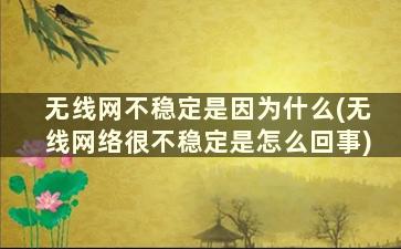 无线网不稳定是因为什么(无线网络很不稳定是怎么回事)