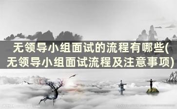 无领导小组面试的流程有哪些(无领导小组面试流程及注意事项)