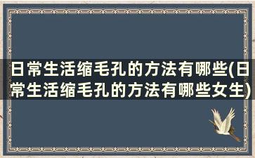 日常生活缩毛孔的方法有哪些(日常生活缩毛孔的方法有哪些女生)