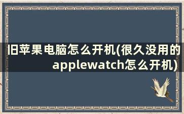 旧苹果电脑怎么开机(很久没用的applewatch怎么开机)