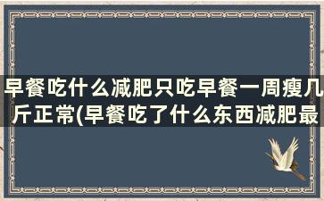 早餐吃什么减肥只吃早餐一周瘦几斤正常(早餐吃了什么东西减肥最好)