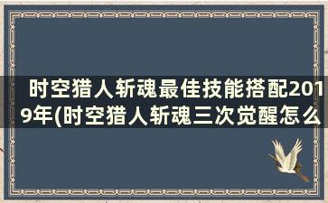 时空猎人斩魂最佳技能搭配2019年(时空猎人斩魂三次觉醒怎么弄)