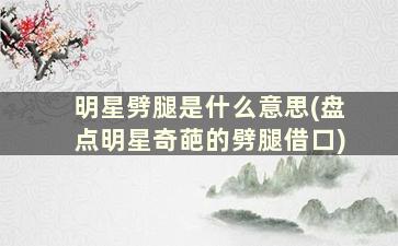 明星劈腿是什么意思(盘点明星奇葩的劈腿借口)