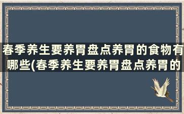 春季养生要养胃盘点养胃的食物有哪些(春季养生要养胃盘点养胃的食物对吗)