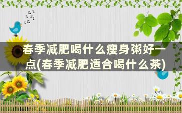 春季减肥喝什么瘦身粥好一点(春季减肥适合喝什么茶)