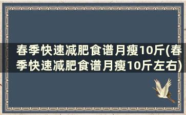 春季快速减肥食谱月瘦10斤(春季快速减肥食谱月瘦10斤左右)