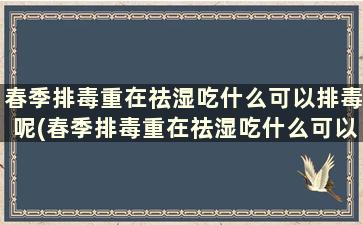 春季排毒重在祛湿吃什么可以排毒呢(春季排毒重在祛湿吃什么可以排毒呢)