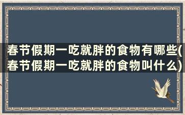 春节假期一吃就胖的食物有哪些(春节假期一吃就胖的食物叫什么)