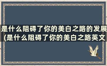 是什么阻碍了你的美白之路的发展(是什么阻碍了你的美白之路英文)