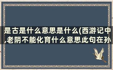 是古是什么意思是什么(西游记中,老阴不能化育什么意思此句在孙悟空师傅给他起名字时说)