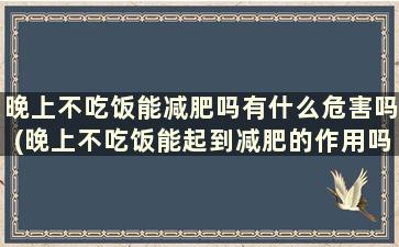 晚上不吃饭能减肥吗有什么危害吗(晚上不吃饭能起到减肥的作用吗)