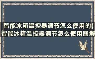 智能冰箱温控器调节怎么使用的(智能冰箱温控器调节怎么使用图解)